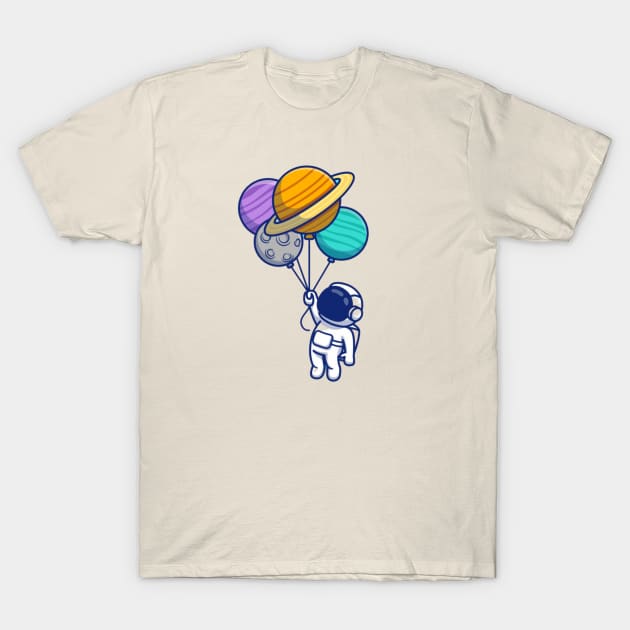 Astronaut holding planets T-Shirt by Rakos_merch